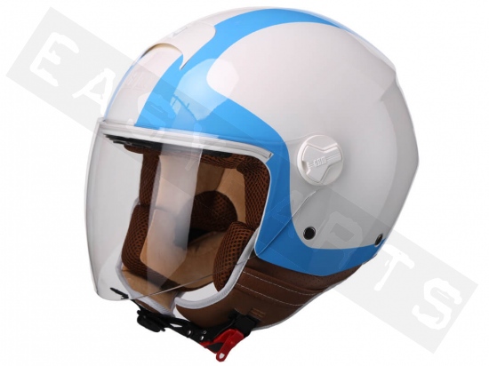Helmet Demi Jet CGM 107V Positano White (Long Visor)
